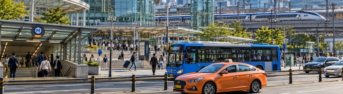 Transport in Korea: Flughafen-Transfer, U-Bahn, Bus, Zug und Taxi